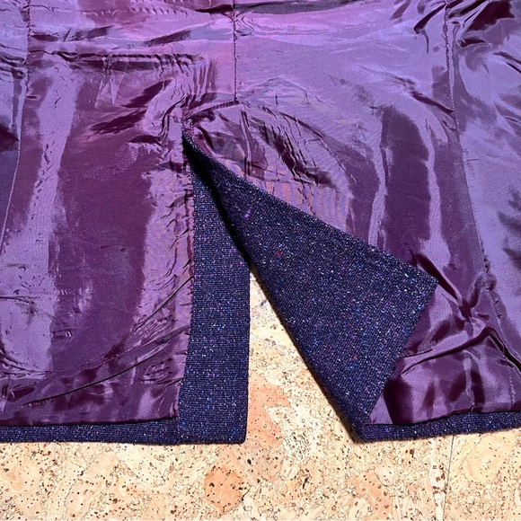 Caslon Wm’s Wool Silk Blend Tweed Blazer Jacket In Purple With Color Flecks Sz 4 - Picture 7 of 16